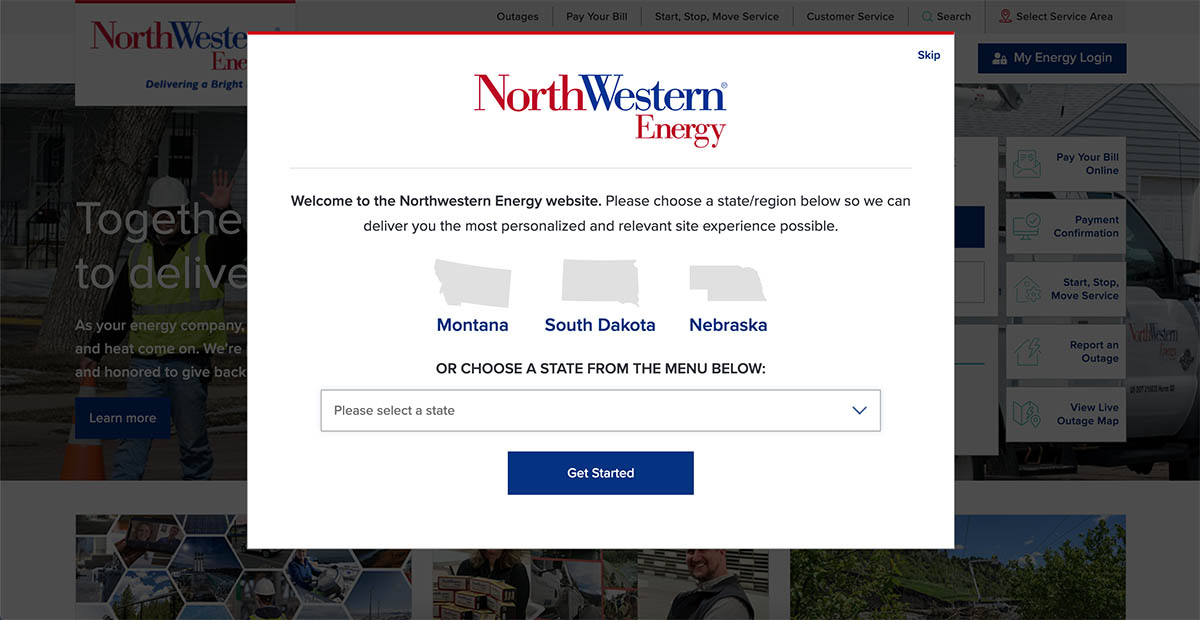 Northwestern energy website